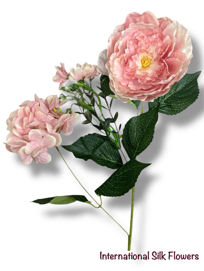 23'' Deluxe Silk Peony Hydrangea Bush ( B1502-Dusty Mauve )