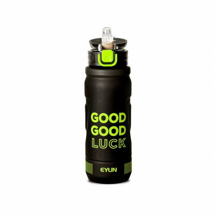 30 cm Tall Water Bottle with Straw and Handle, Plastic 1 L