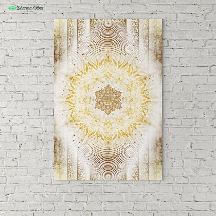 Aligned Flower Clear Gold by YantrArt Design 1-Piece Canvas