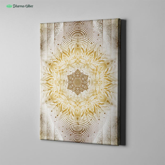 Aligned Flower Clear Gold by YantrArt Design 1-Piece Canvas
