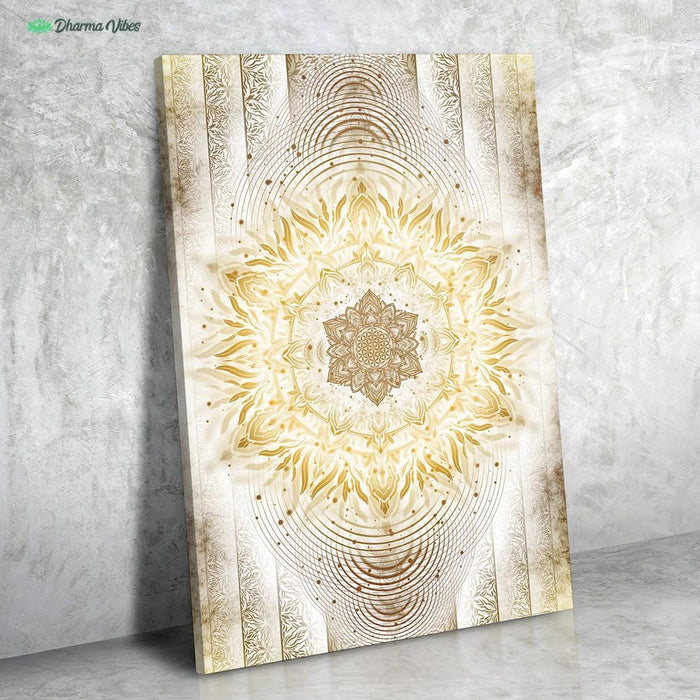 Aligned Flower Clear Gold by YantrArt Design 1-Piece Canvas