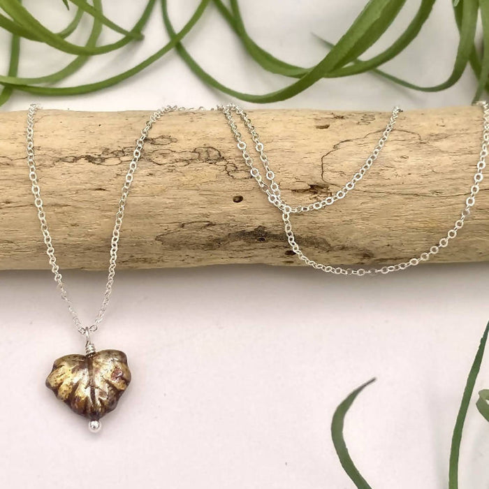 Amber Leaf Peeper Necklace