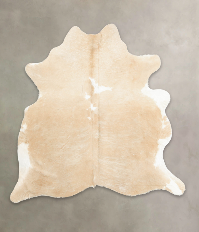 Beige and White Cowhide Rug #B4216