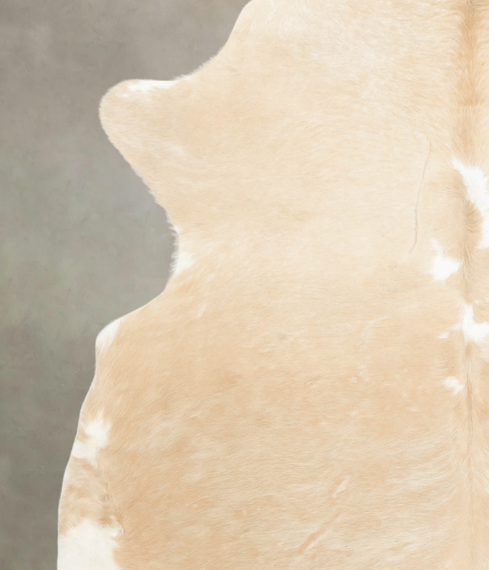 Beige and White Cowhide Rug #B4216