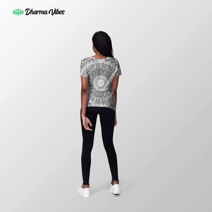 Black and White Mandala by Mcashe T-Shirt