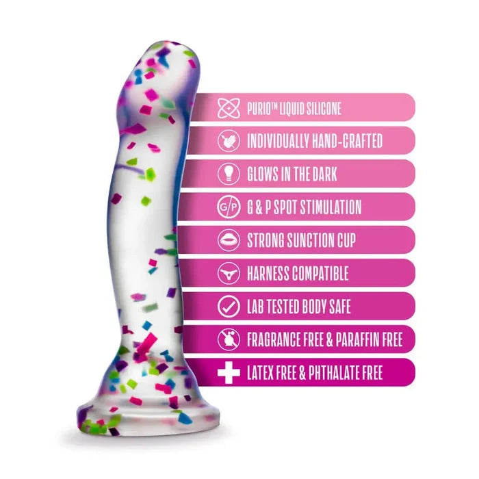 Neo Elite Hanky Panky Confetti Glow in the Dark Silicone Dildo - Rolik®