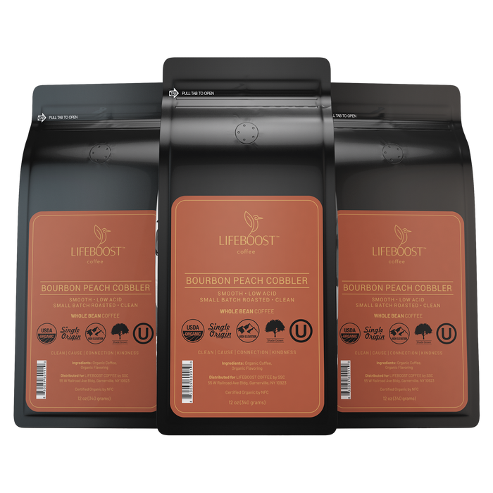 Smooth & Healthy Bourbon Peach Cobbler Flavored coffee