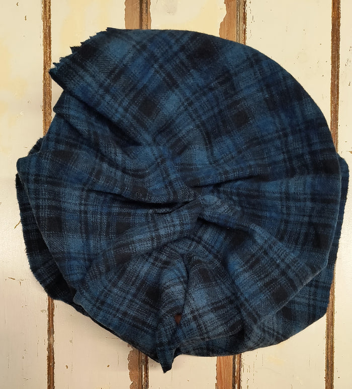 BRIGHT BLUE Hand Dyed Plaid Wool (Dark)