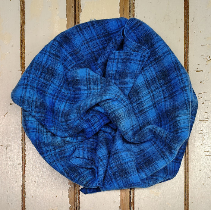 Brilliant Blue Hand Dyed Plaid Wool (Medium)