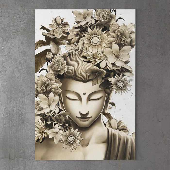 Buddha flowers meditation light version by McAshe 1-Piece Canvas