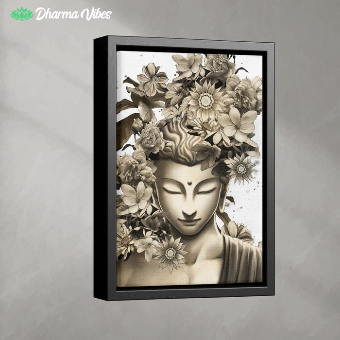 Buddha flowers meditation light version by McAshe 1-Piece Canvas