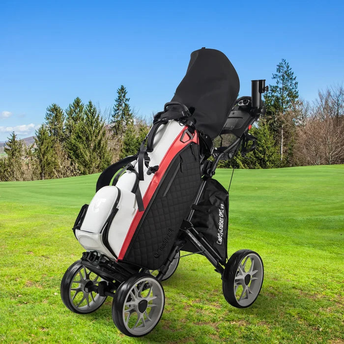 Caddytek CaddyCruiser ONE V8 4-Wheel Golf Push Cart, Under 17 lb