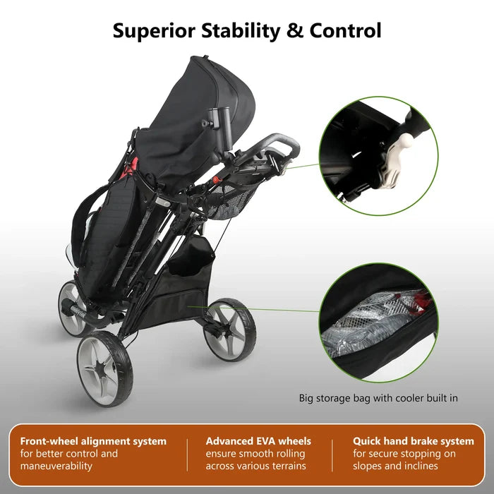 Caddytek CaddyLite EZ Tour Golf Push Cart with Hand Brake