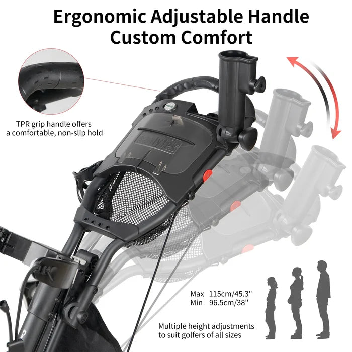 Caddytek CaddyLite ONE Swivel v8 Golf Push Cart | One-Click Auto Fold & Swivel Wheel