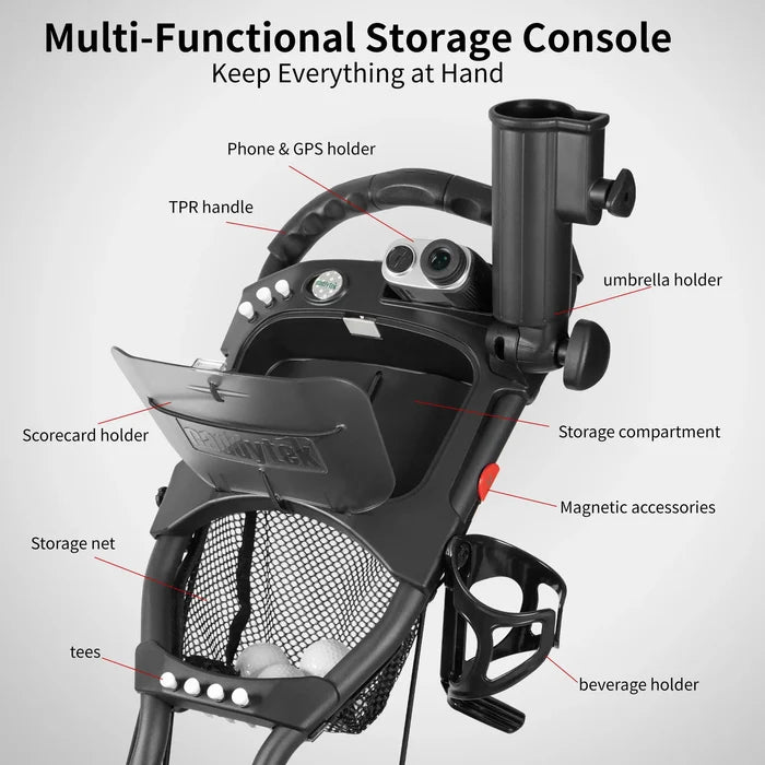 Caddytek CaddyLite ONE Swivel v8 Golf Push Cart | One-Click Auto Fold & Swivel Wheel