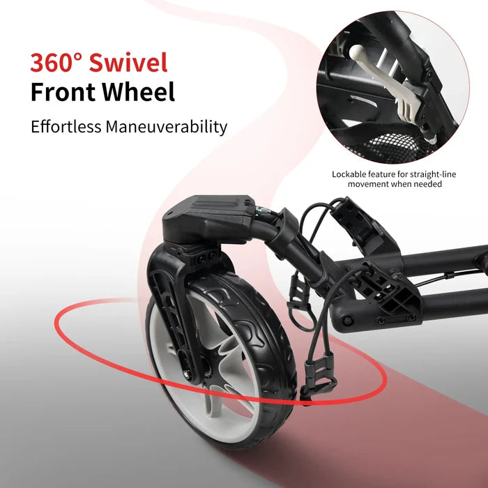 Caddytek CaddyLite ONE Swivel v8 Golf Push Cart | One-Click Auto Fold & Swivel Wheel