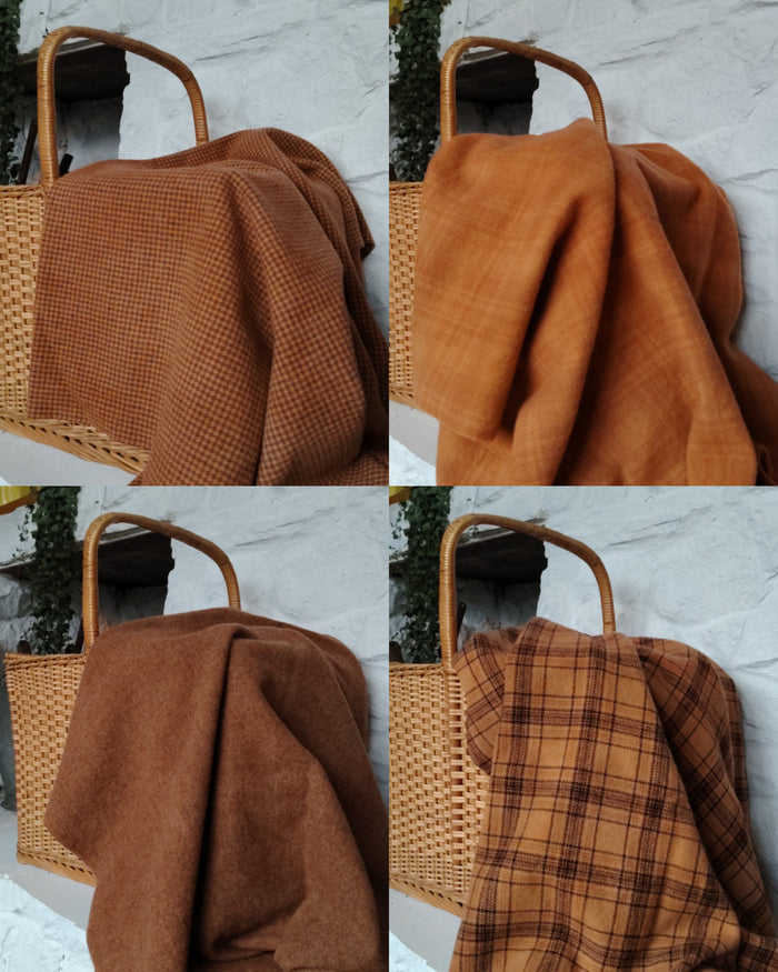 Caramel Hand Dyed Wool Fat Eighth Bundle