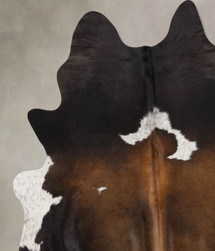 Chocolate and White Cowhide Rug #B10675