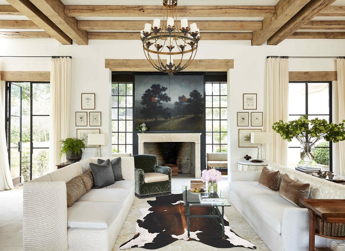Chocolate and White Cowhide Rug #B10675