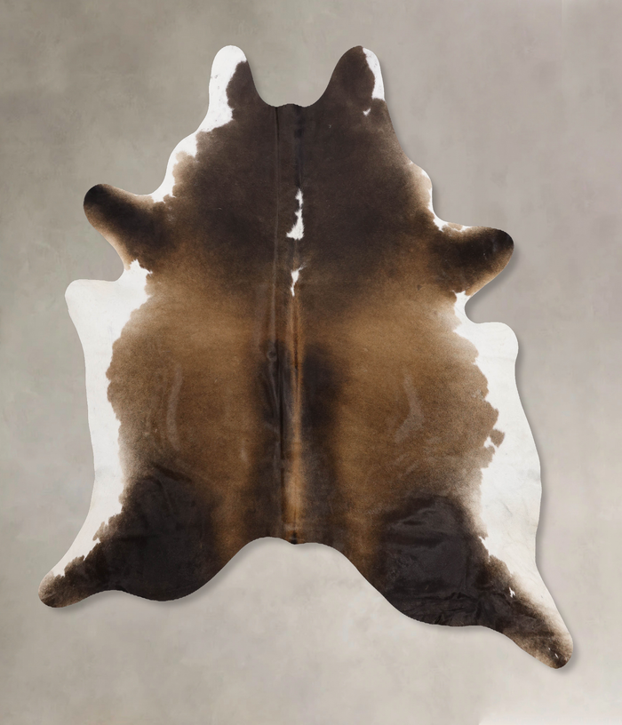 Chocolate and White Cowhide Rug #B10672
