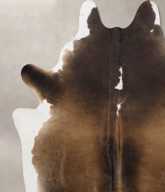 Chocolate and White Cowhide Rug #B10672