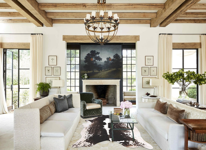 Chocolate and White Cowhide Rug #B10670