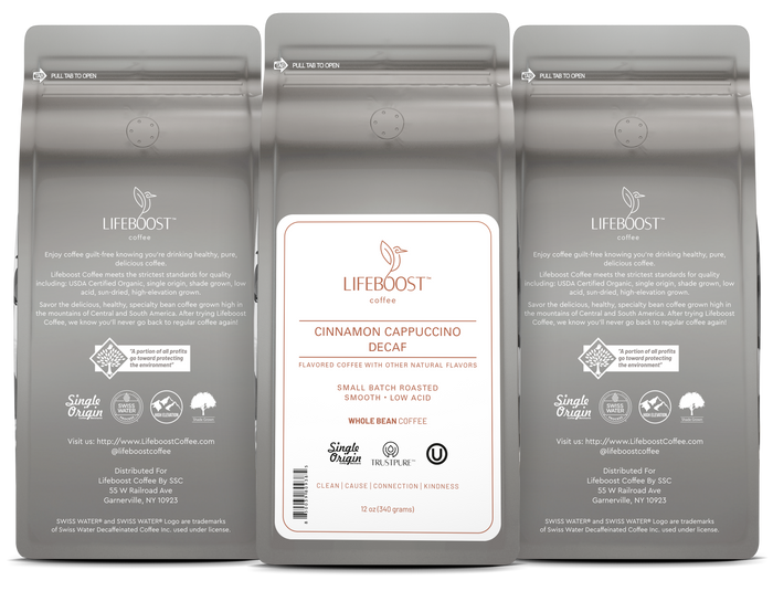 Cinnamon Cappuccino Decaf - Lifeboost Coffee