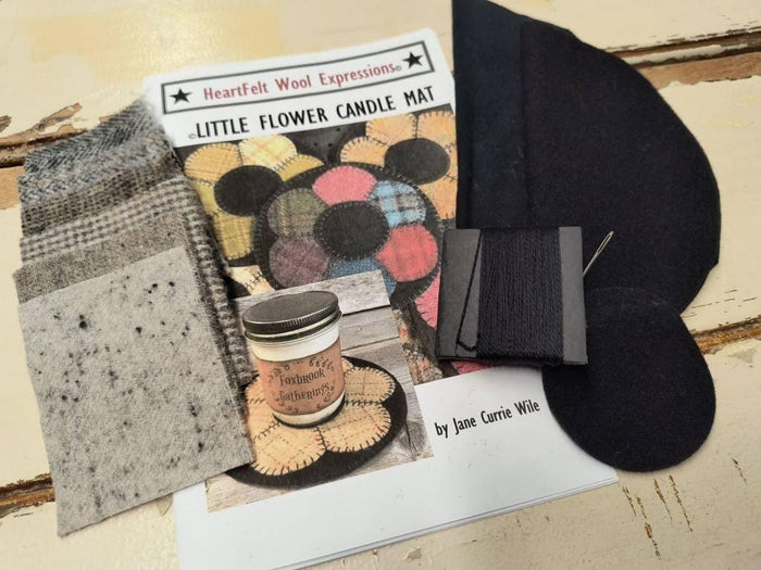 LITTLE FLOWER MAT Kit - All About Ewe Wool Shop