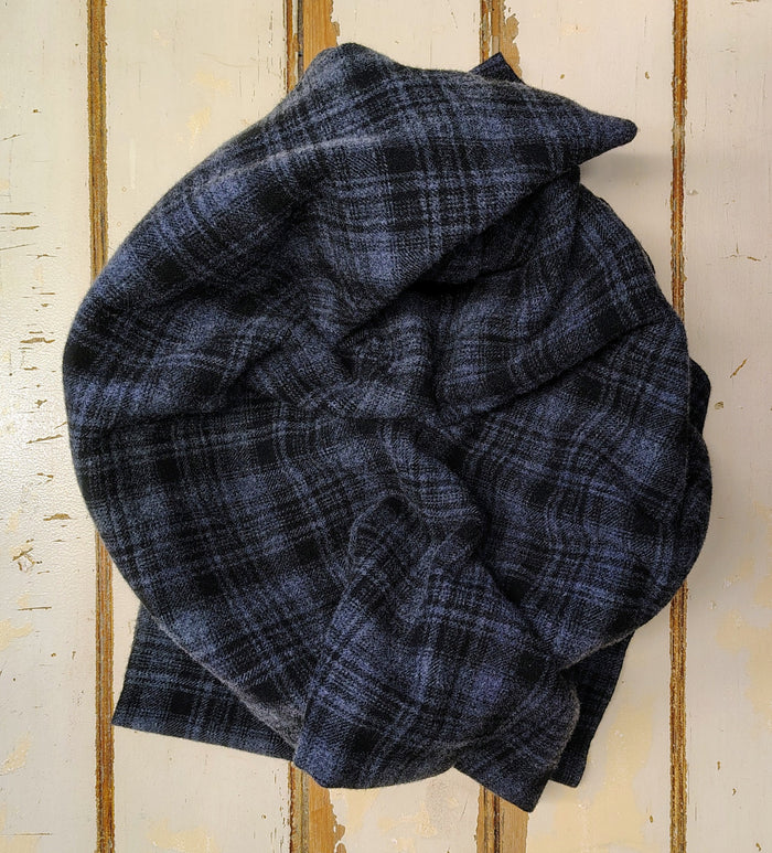 COLONIAL BLUE Hand Dyed Plaid Wool (Dark)