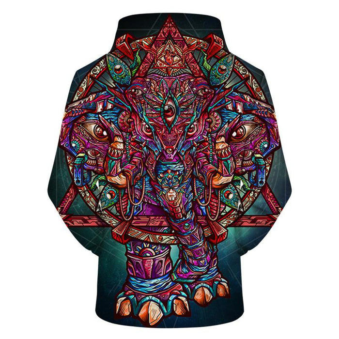 Color Elephant By jml2 Arts (Psychedelic 3D Hoodie)