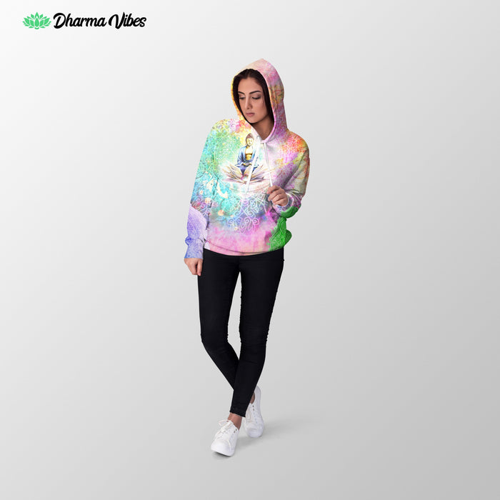 Colorful Buddha Meditation by Mcashe Hoodie