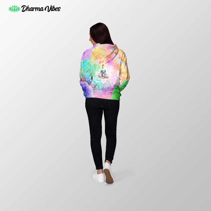 Colorful Buddha Meditation by Mcashe Hoodie