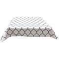 freckled sage damask gray oilcloth tablecloth with a simple hem