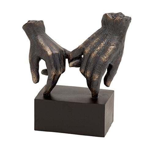 Deco Hands Statue on Block Base - EK CHIC HOME