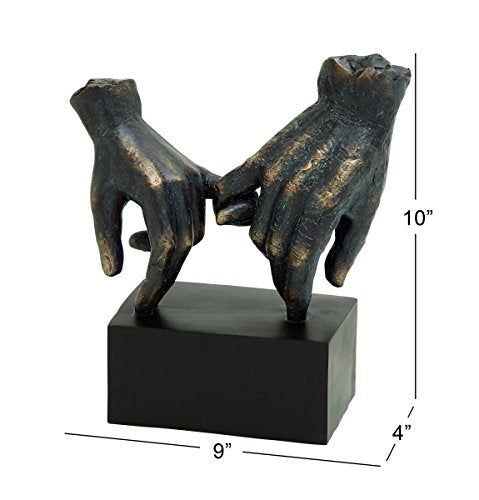 Deco Hands Statue on Block Base - EK CHIC HOME
