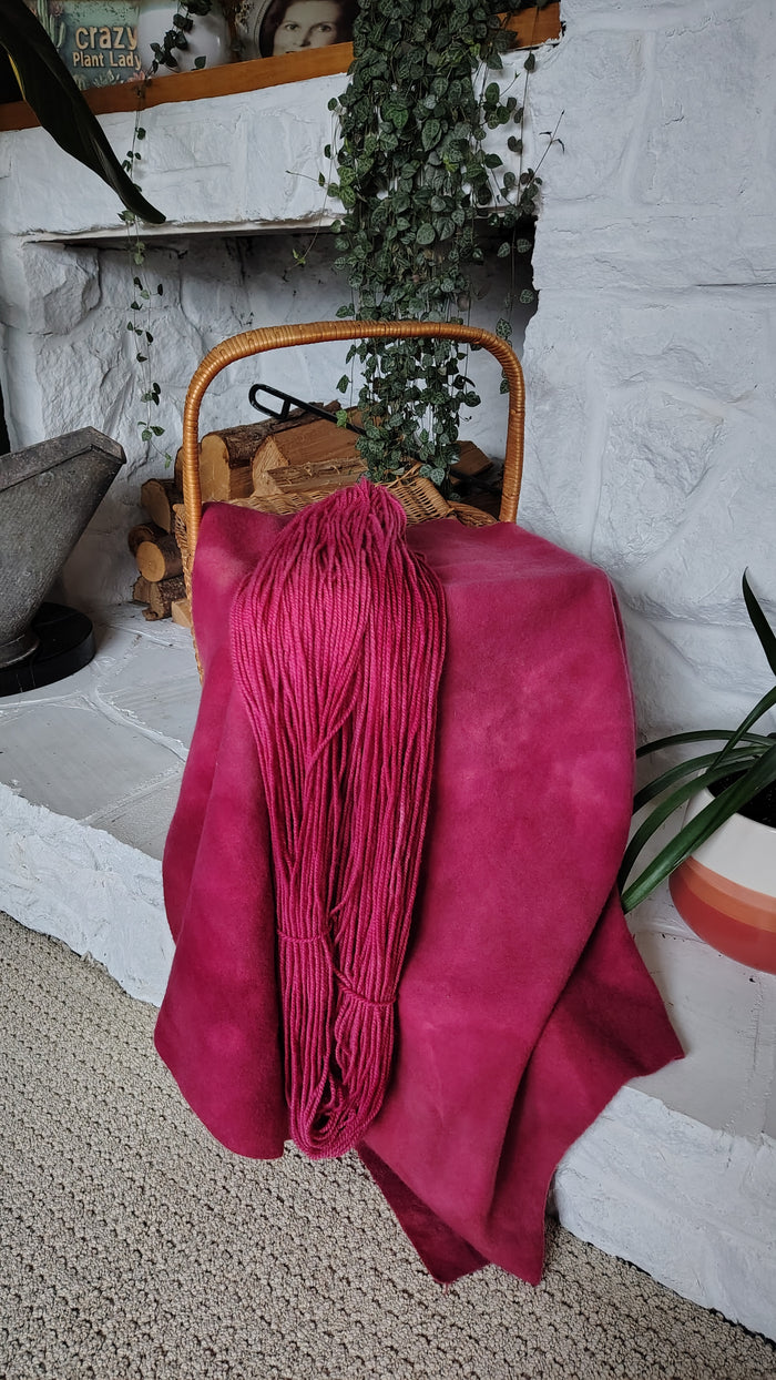 Deep Pink A Hand Dyed Wool