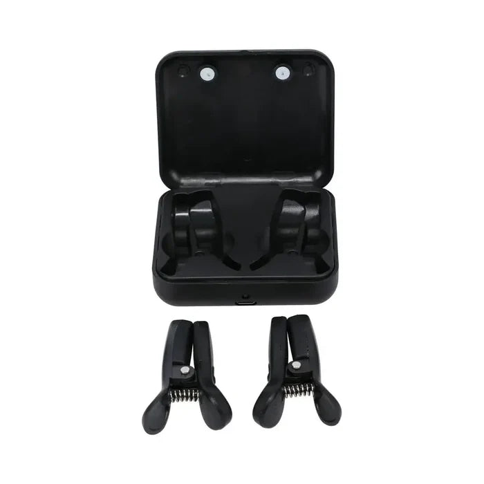 Doc Johnson® Merci Vibro Grippers Wireless Vibrating Nipple Clamps with Rechargeable Case - Rolik®