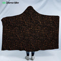 Egyptian Glyphs - Golden by Yantrart Hooded Blanket