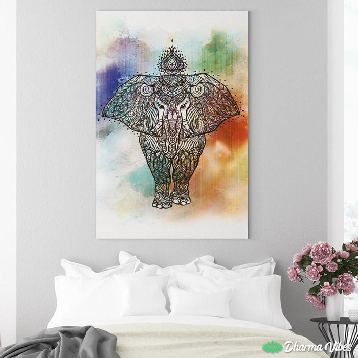 Elephant mandalas by McAshe 1-Piece Canvas