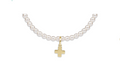 enewton Classic Pearl 3mm Bracelet - Signature Cross Gold Charm