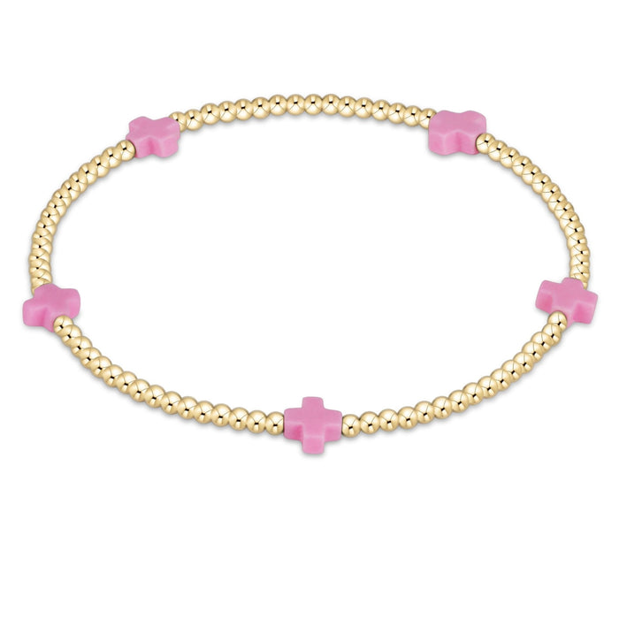enewton Gold Small Signature Cross Bracelets -2mm