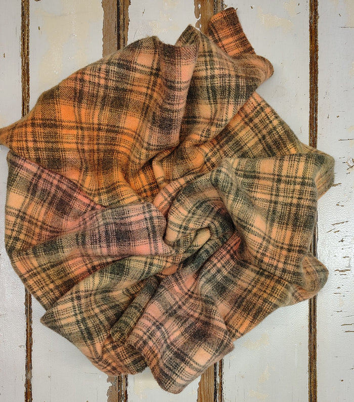 Flaming Orange Hand Dyed Plaid Wool (Medium) (Wholesale)