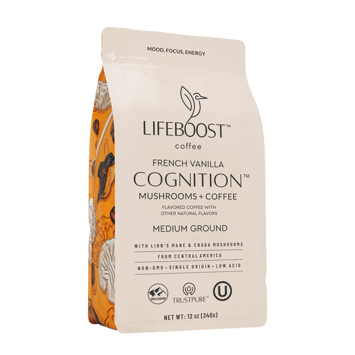 French Vanilla Cognition Mushroom Coffee - Lifeboost Coffee