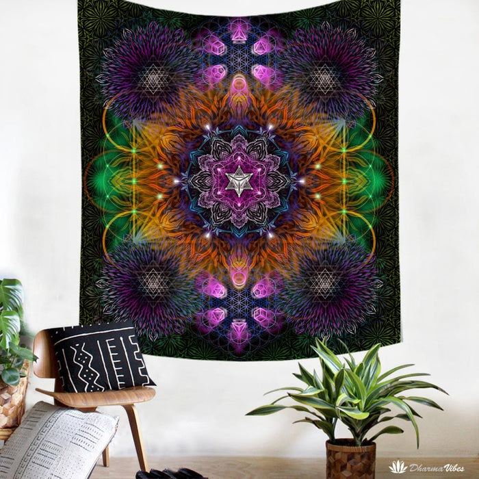 Geometric Color by YantrArt Design Mandala Tapestry