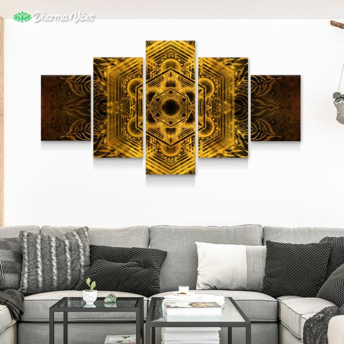 Golden Metatronic by YantrArt 5-Piece Canvas