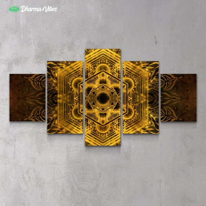 Golden Metatronic by YantrArt 5-Piece Canvas