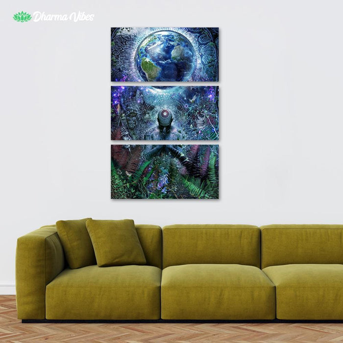 Gratitude For The Earth And Sky by Cameron Gray 3-Piece Canvas