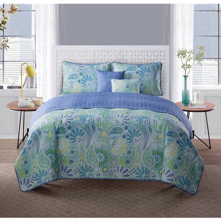 Harmony 5-Piece Reversible Paisley Bedding Quilt Set - EK CHIC HOME