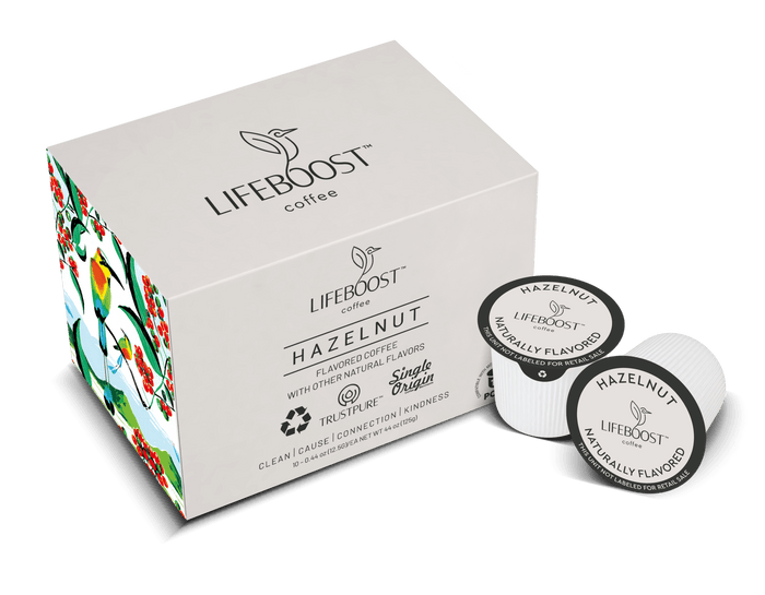 Hazelnut Coffee Pods - Lifeboost Coffee