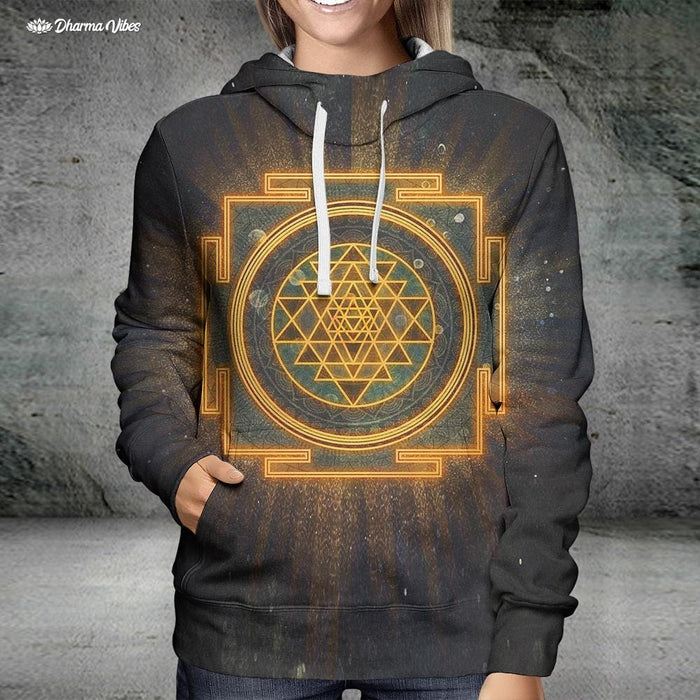 Incandescent Sri Yantra by McAshe Hoodie